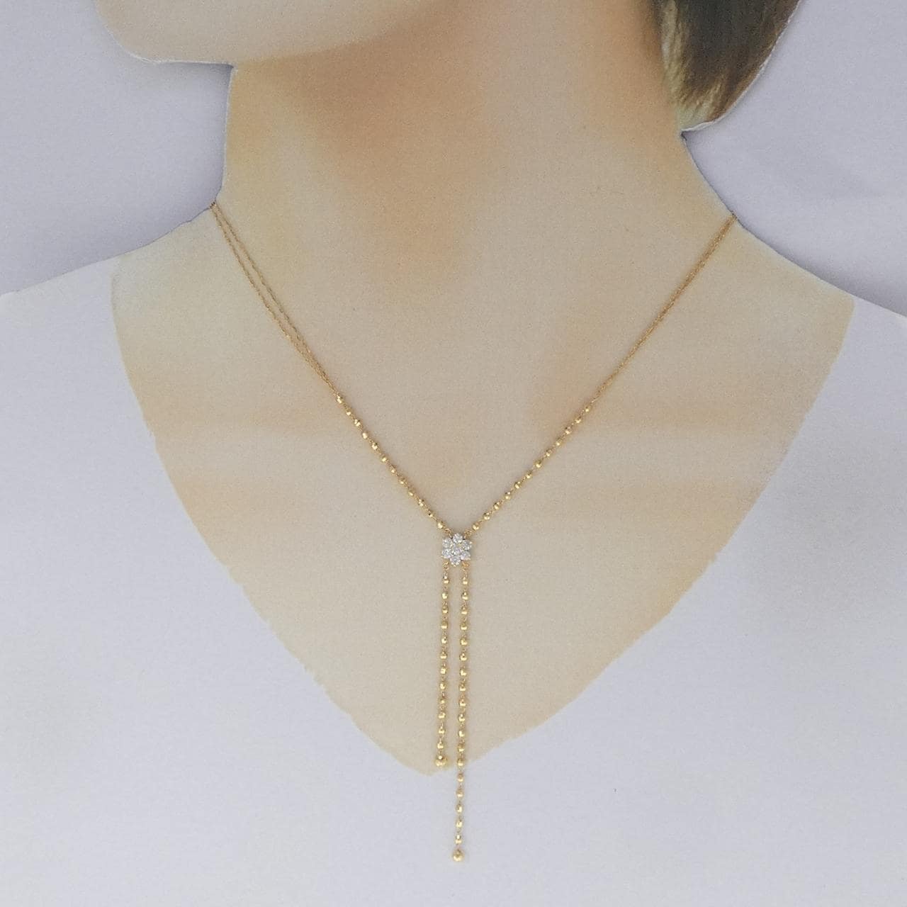 K18YG ダイヤモンド ネックレス 0.27CT
