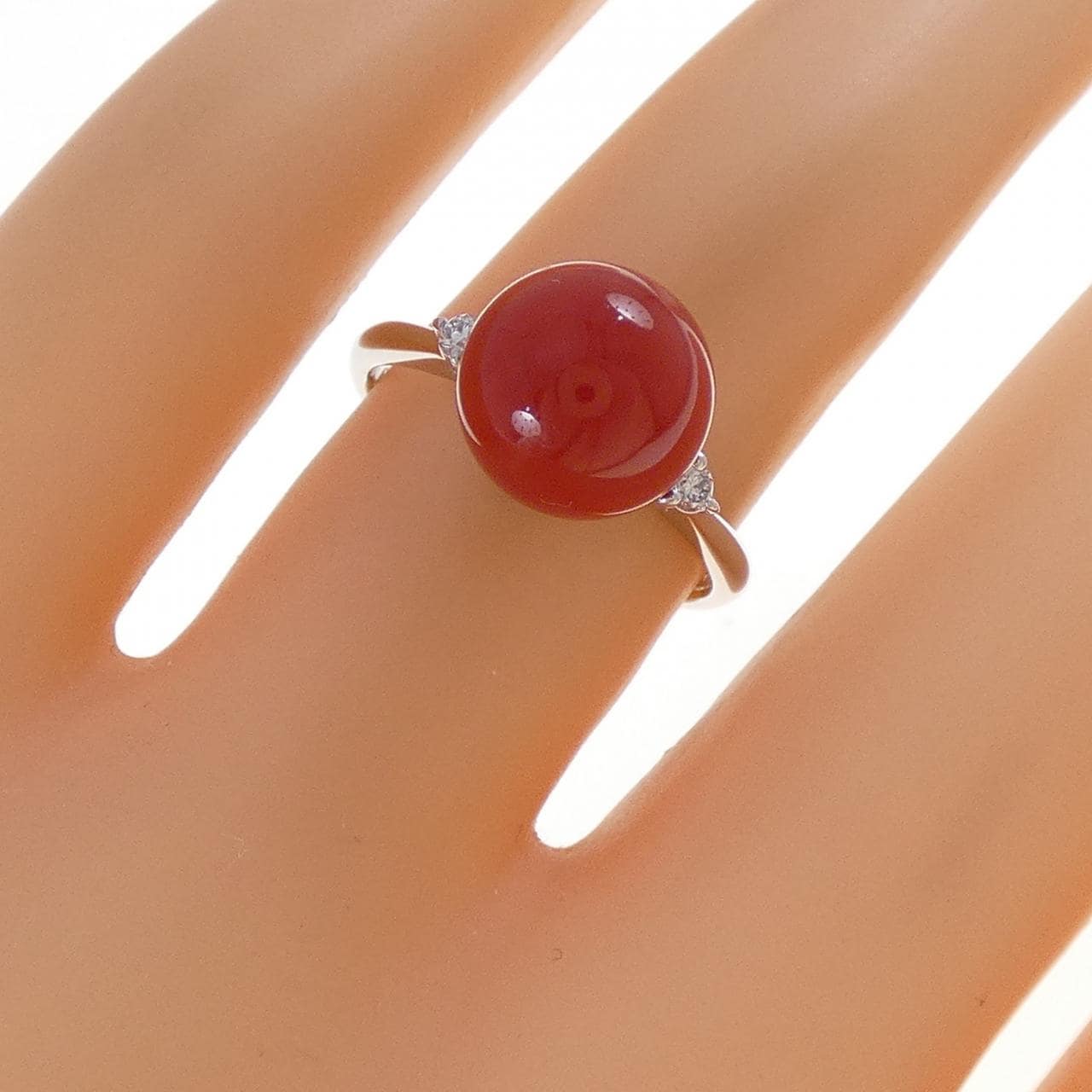 PT900 サンゴ リング 9.0mm