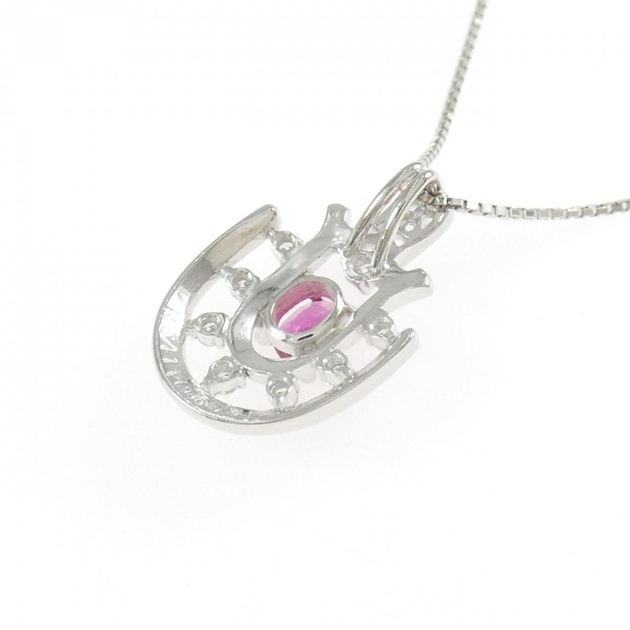 PT900/PT850 ルビー ネックレス 0.41CT