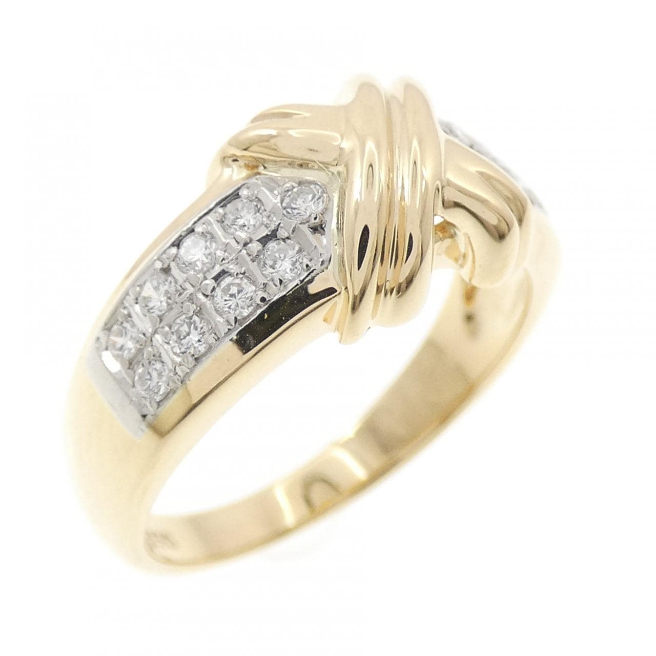 K18YG/PT850 ダイヤモンド リング 0.21CT