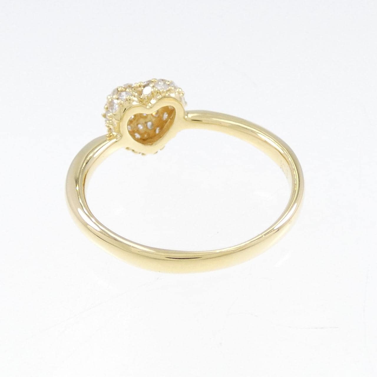 K18YG ハート パヴェ ダイヤモンド リング 0.30CT