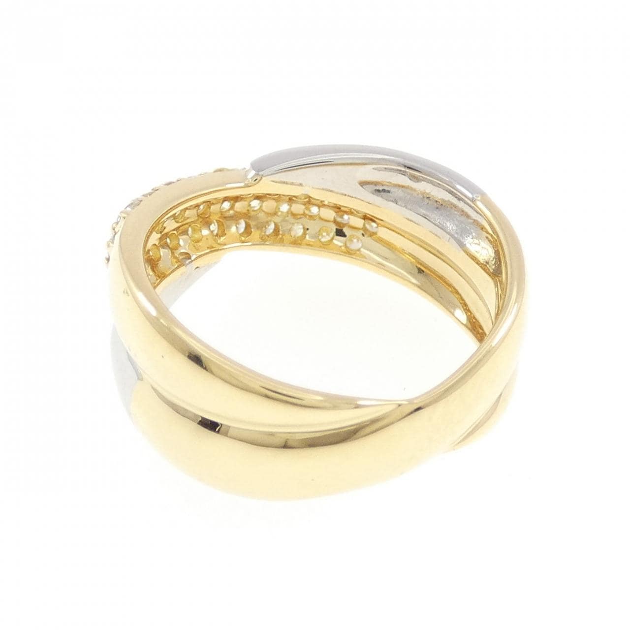 K18YG/PT900 パヴェ ダイヤモンド リング 0.58CT