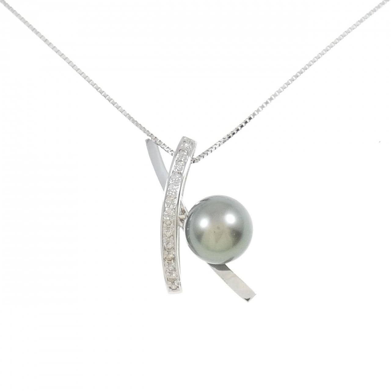 K18WG black butterfly pearl necklace 9.9mm