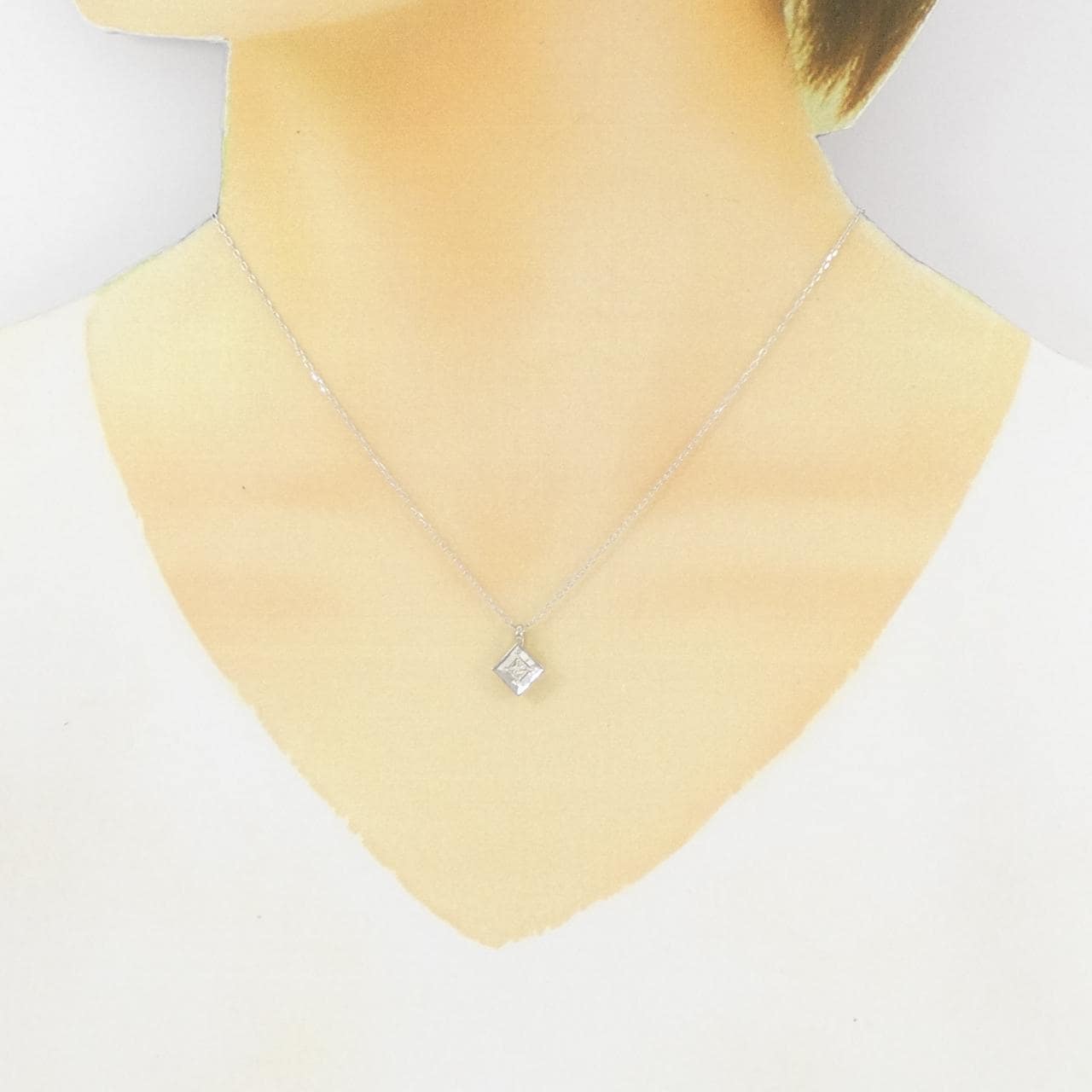 K18WG ダイヤモンド ネックレス 0.15CT