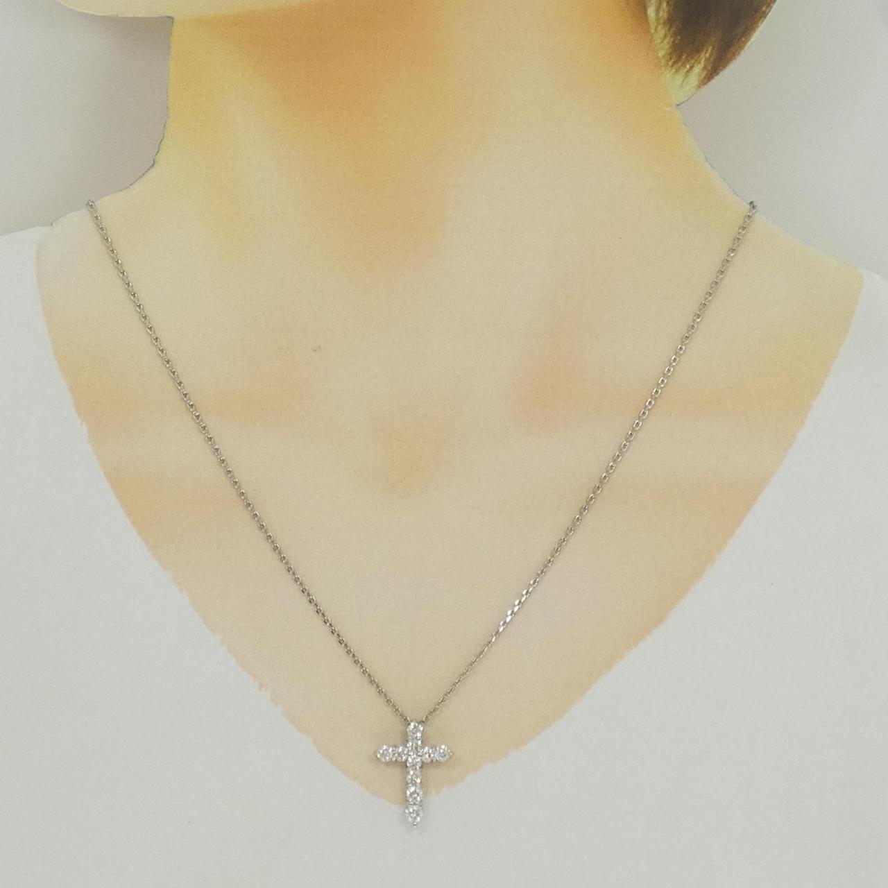 PT900/PT850 クロス ダイヤモンド ネックレス 1.00CT