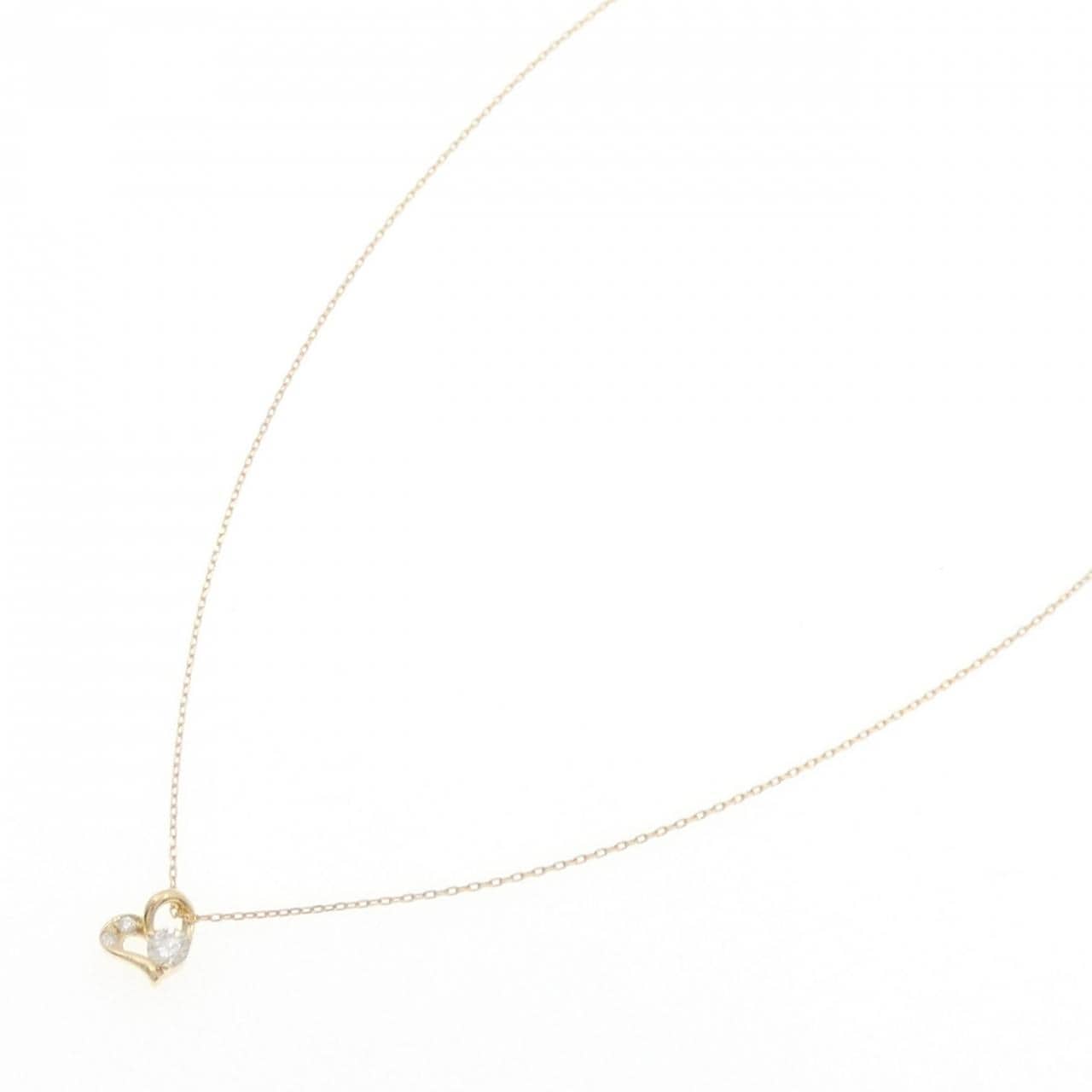 K18YG ハート ダイヤモンド ネックレス 0.10CT