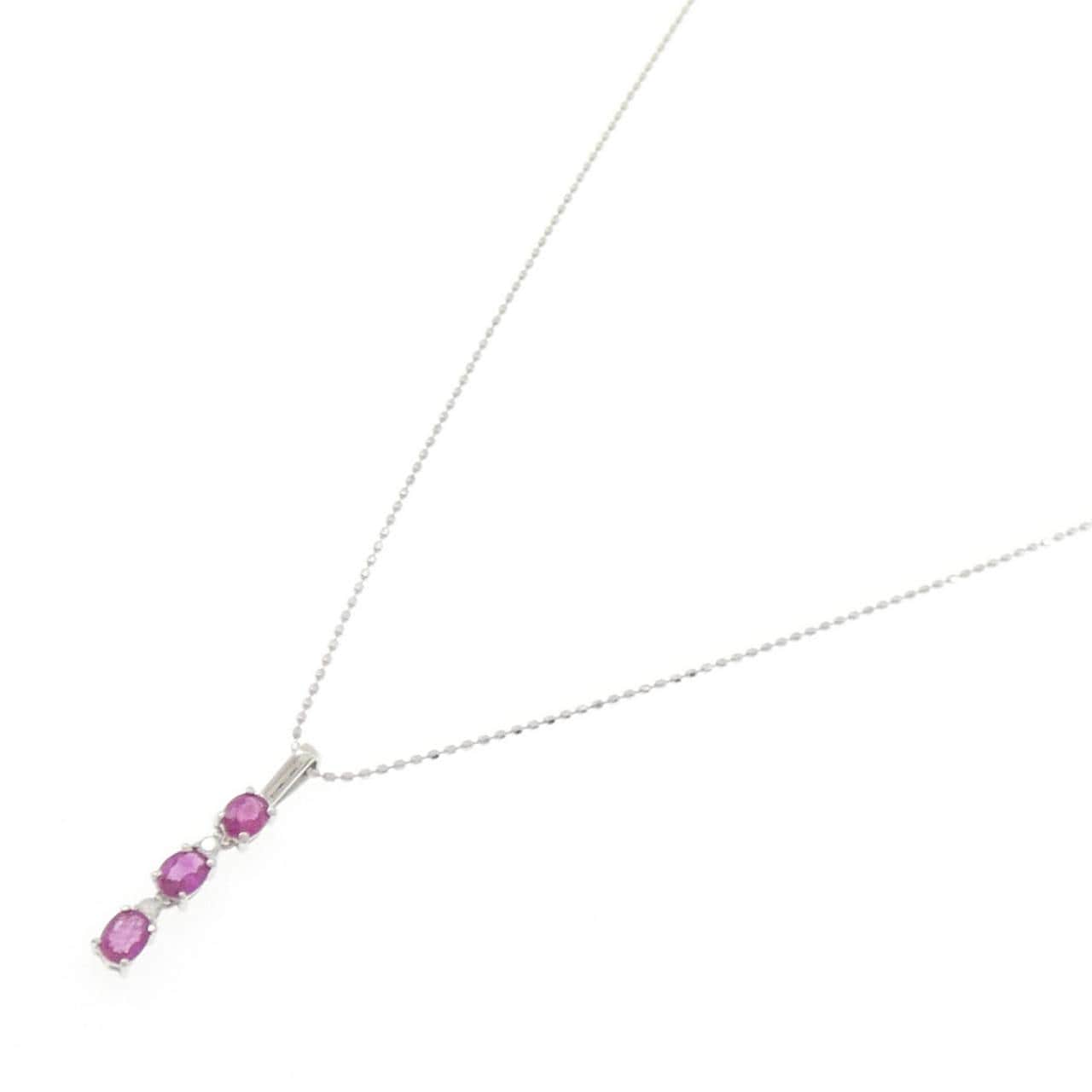 K18WG ルビー ネックレス 0.60CT