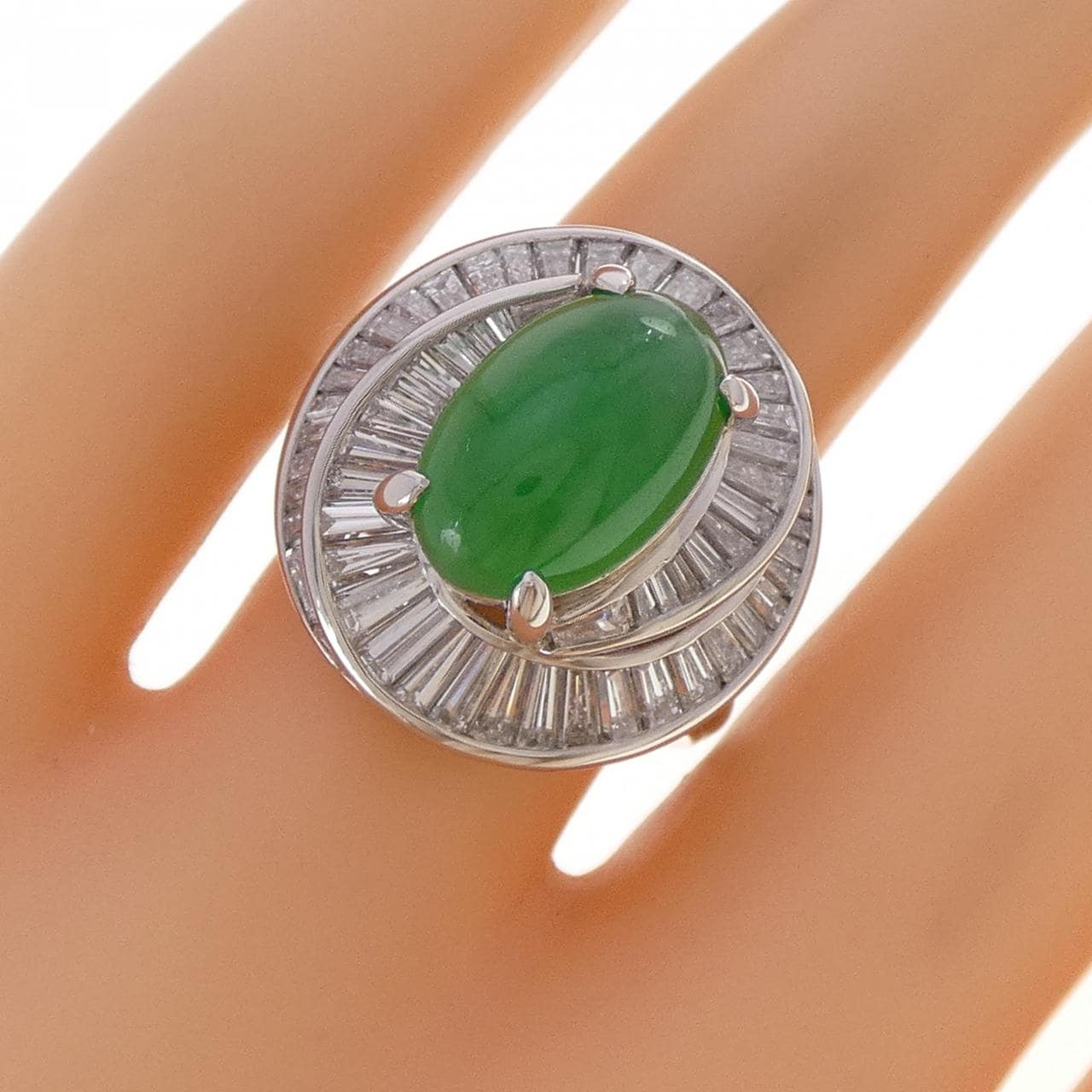 PT900 ヒスイ リング 4.51CT