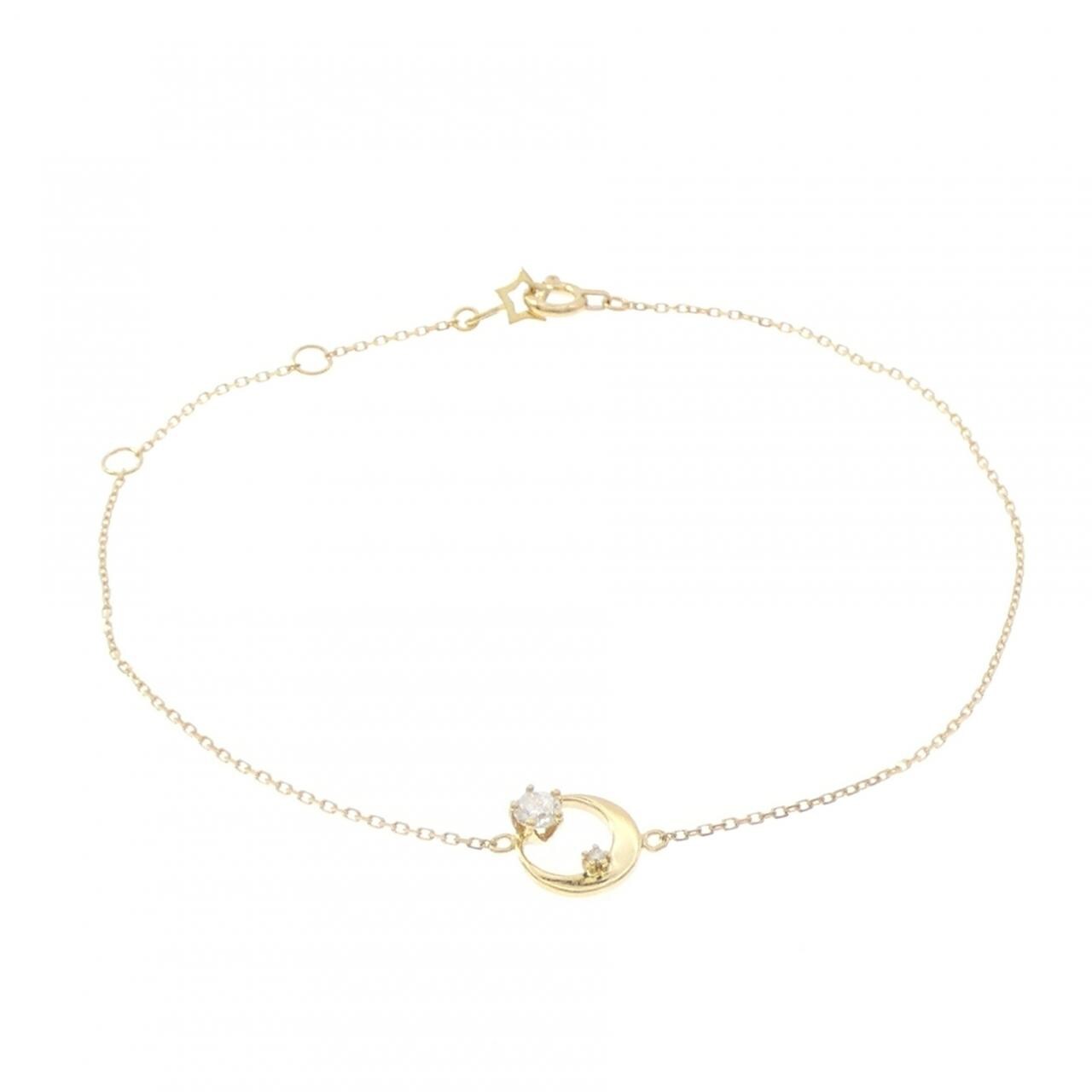K18YG ムーン ダイヤモンド ブレスレット 0.091CT