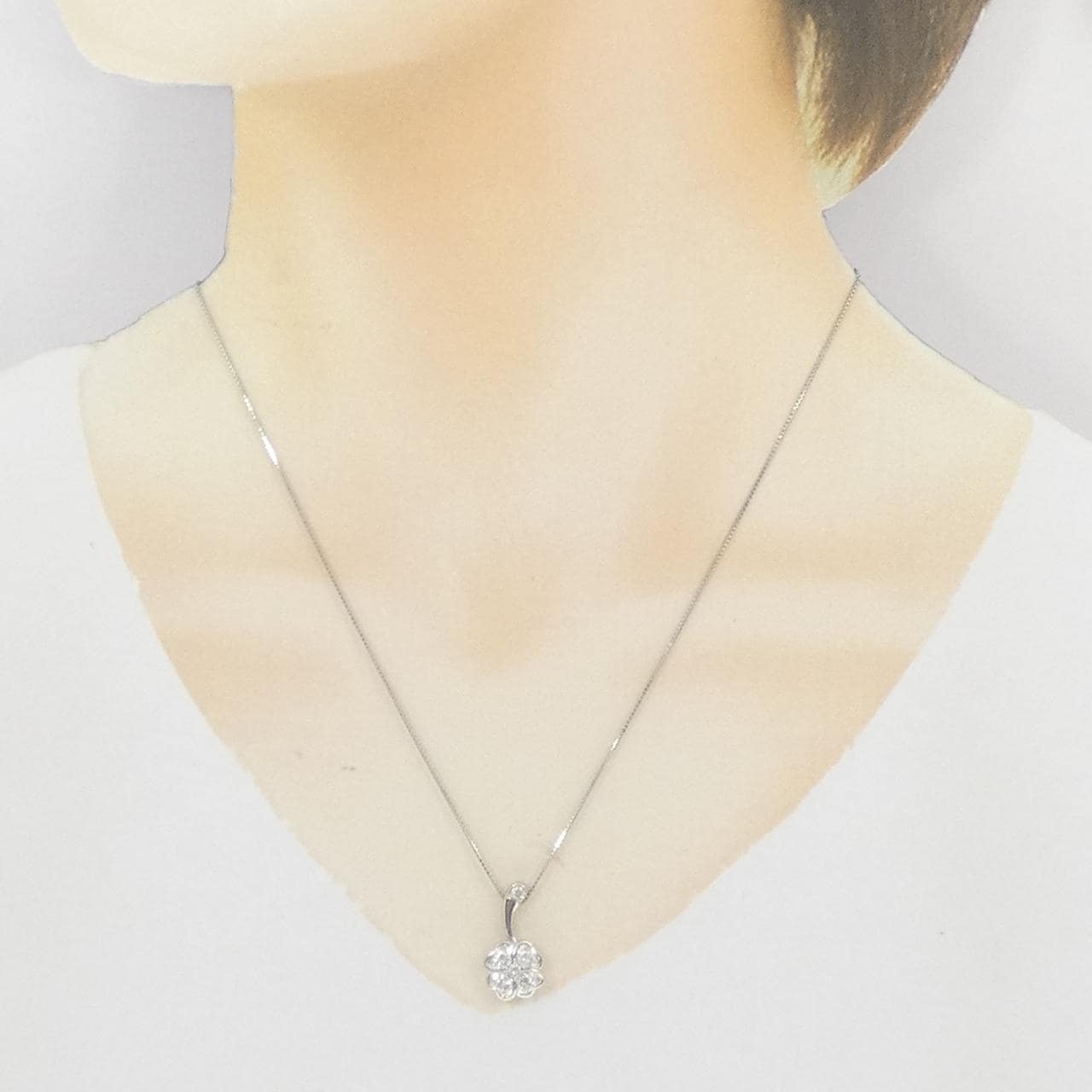 PT900/PT850 クローバー ダイヤモンド ネックレス 0.50CT