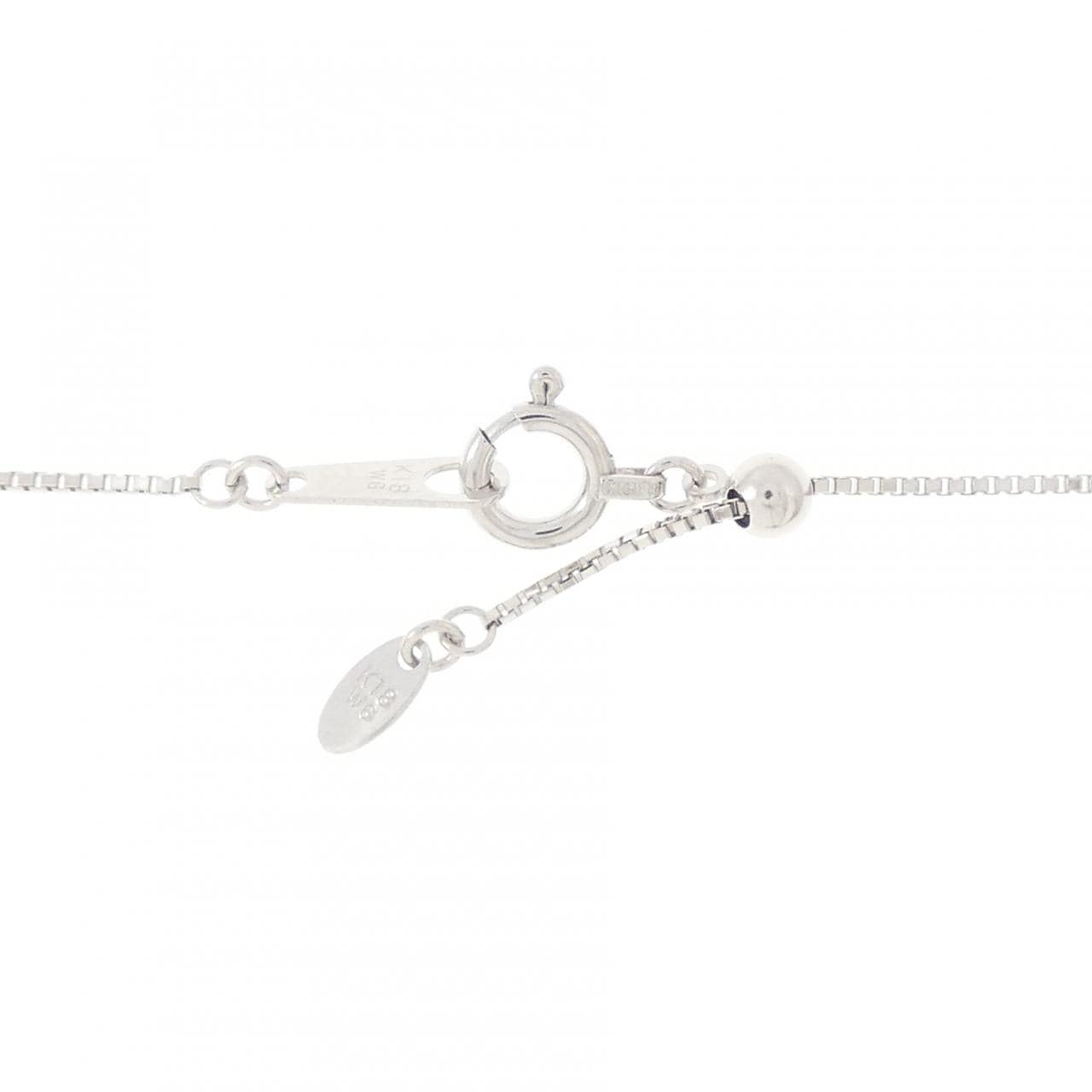 750WG/K18WG  クロス ダイヤモンド ネックレス 0.37CT