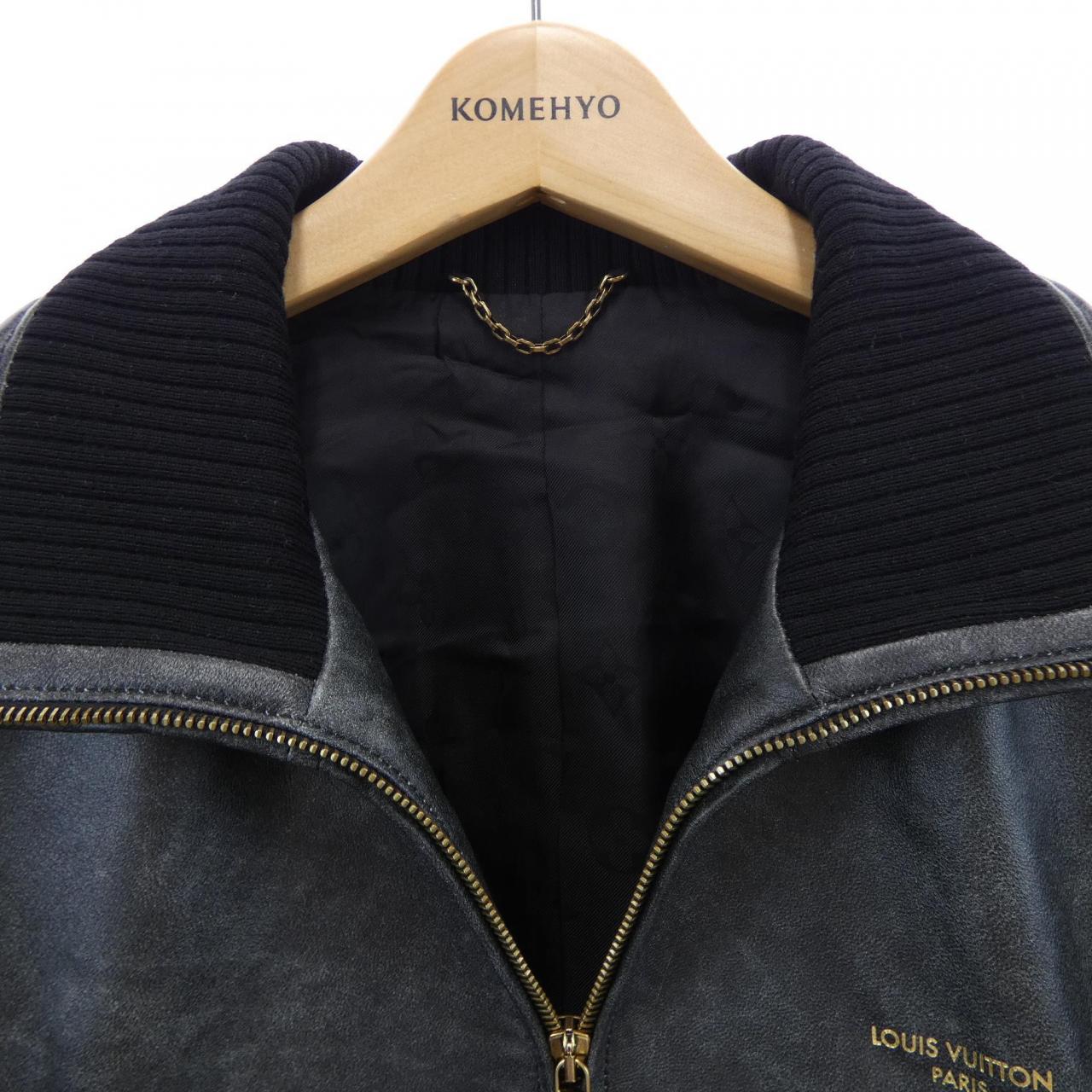 ルイヴィトン LOUIS VUITTON ヴィンテージエフェクトレザー トラックトップ HVL10W754 レザージャケット