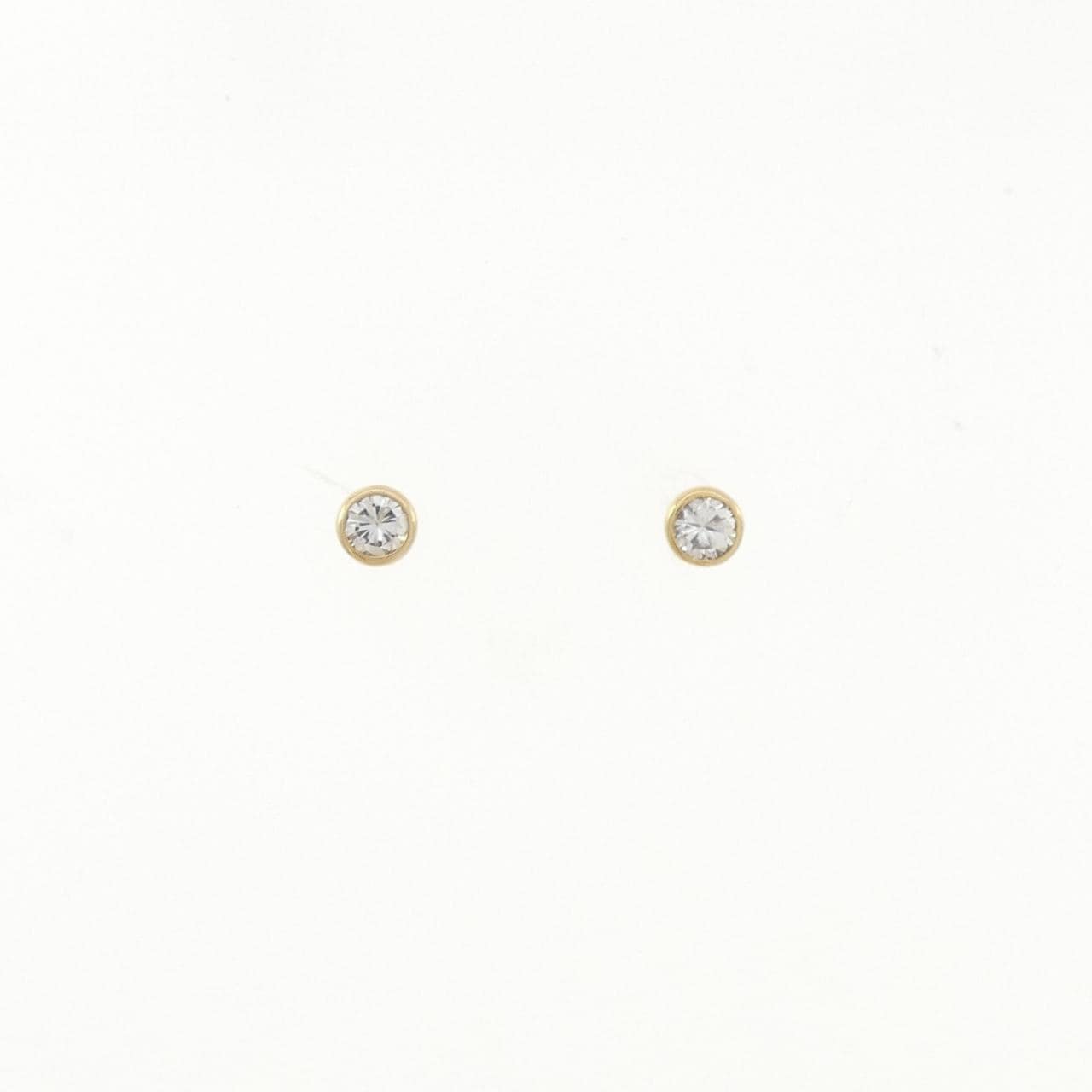 K18YG ソリティア ダイヤモンド ピアス 0.20CT