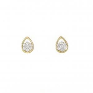 K18YG フラワー ダイヤモンド ピアス 0.20CT
