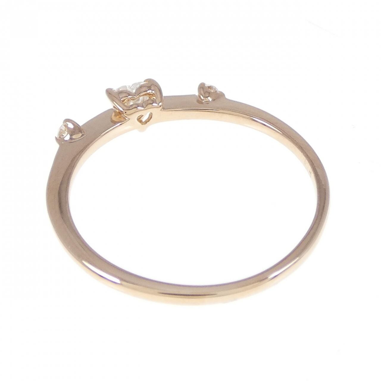 K18PG ハート ダイヤモンド リング 0.11CT