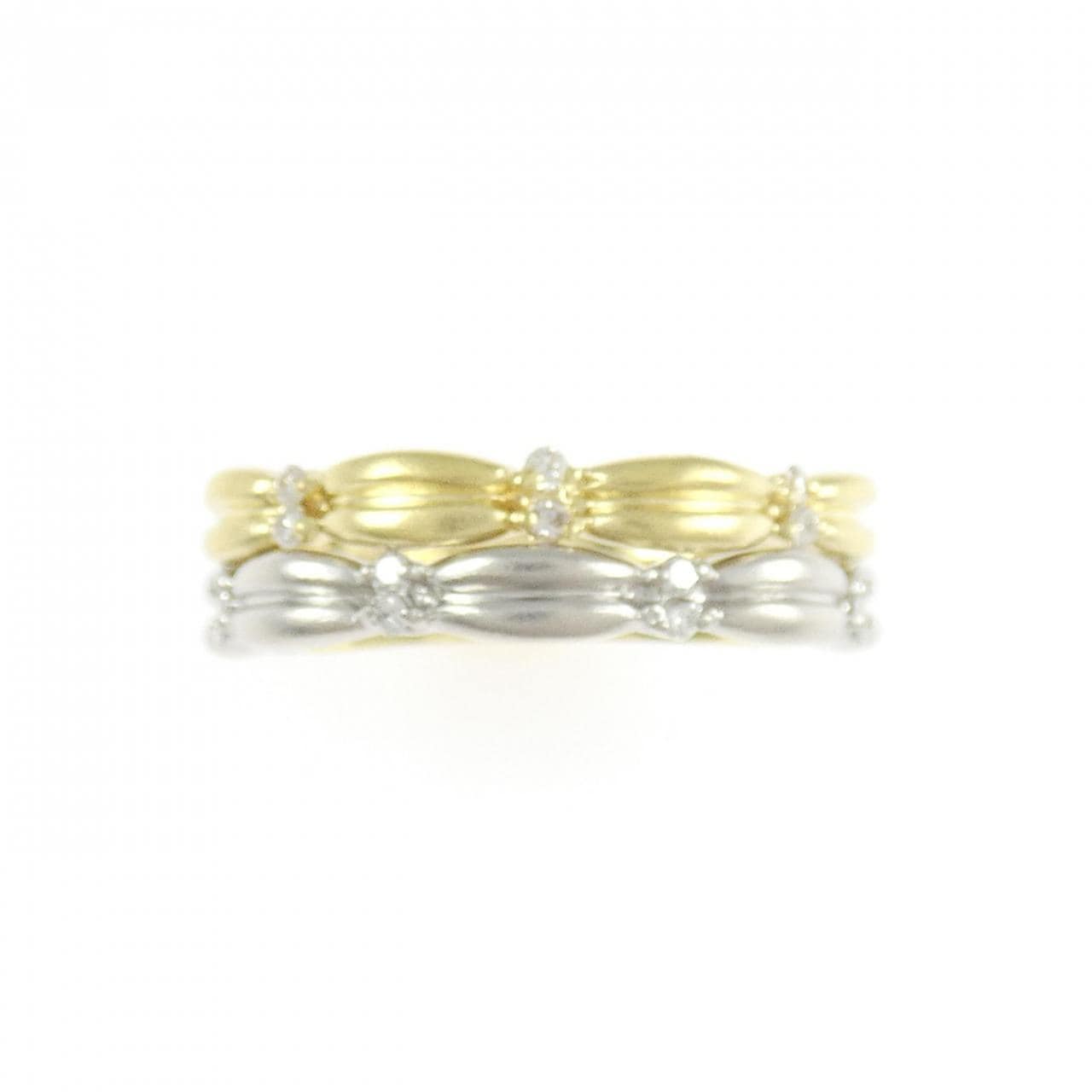 K18YG/PT900 ダイヤモンド リング 0.12CT