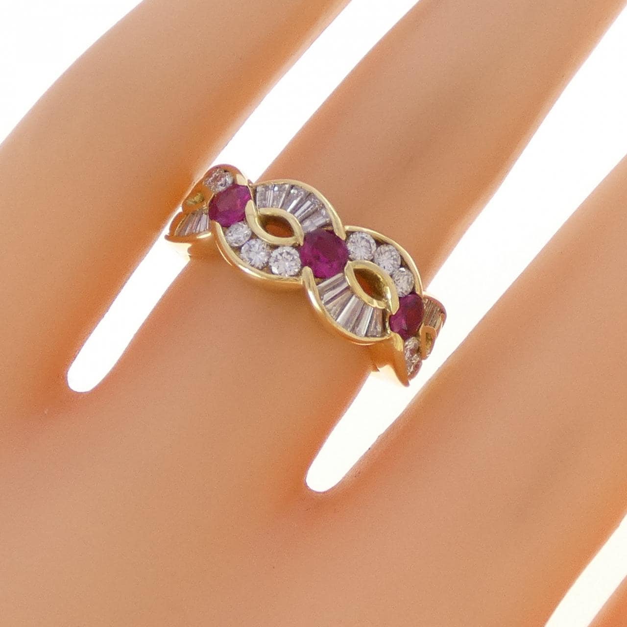 K18YG ルビー リング 0.41CT