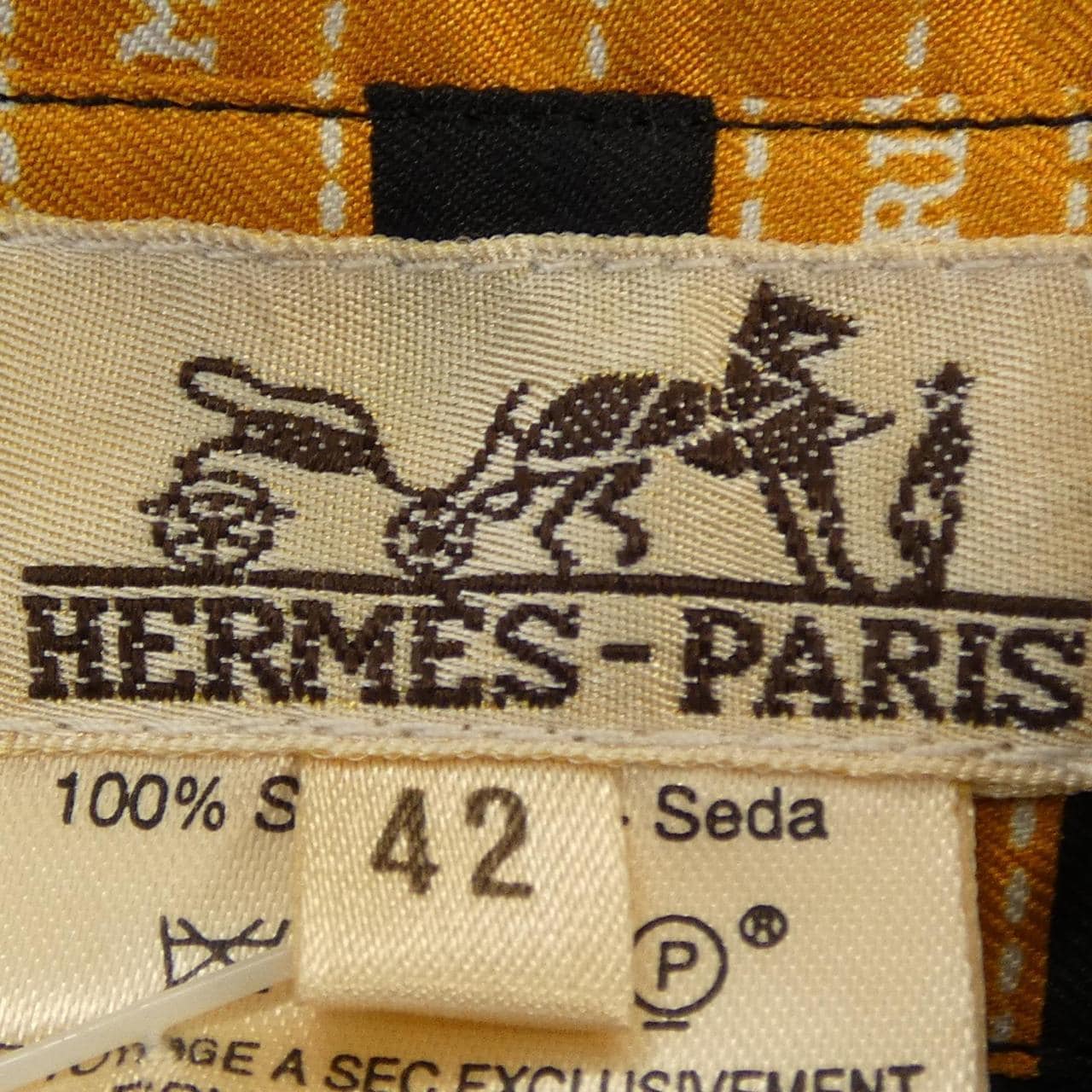 【ヴィンテージ】エルメス HERMES ボリュデュック ツイルレーヌ. シャツ