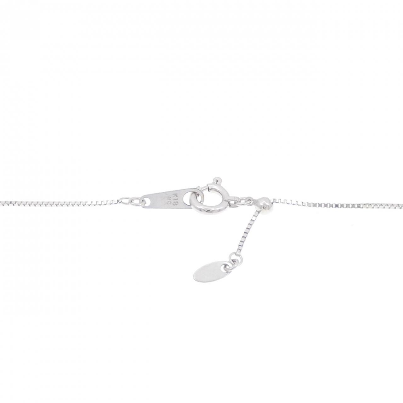 K18WG フラワー ダイヤモンド ネックレス 0.18CT