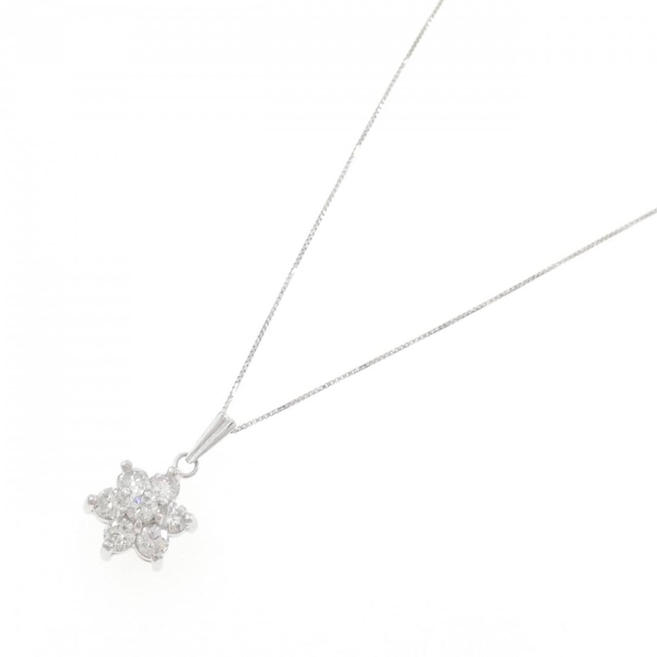 PT900/PT850 フラワー ダイヤモンド ネックレス 1.04CT