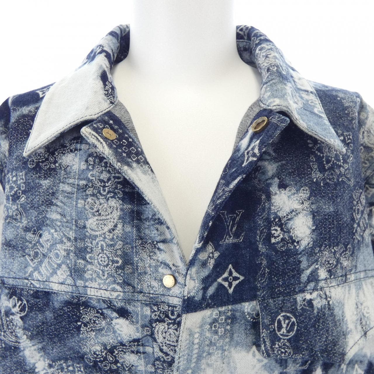 ルイヴィトン LOUIS VUITTON モノグラムバンダナショートスリーブデニムシャツ HNS17XNW2 S/Sシャツ