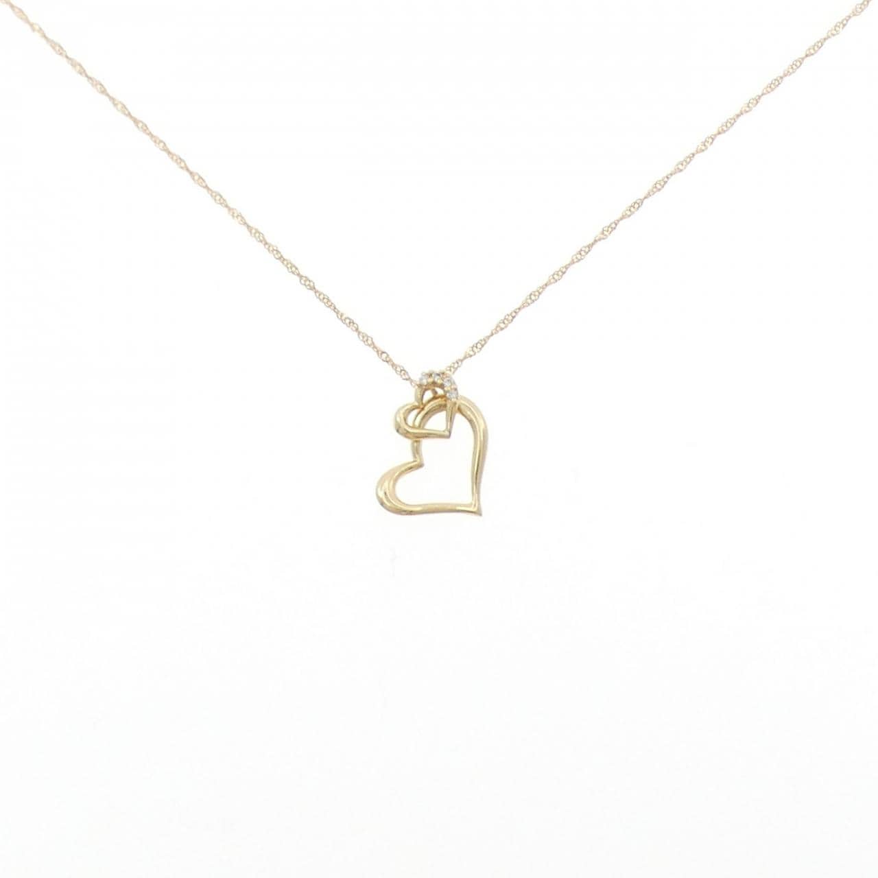 K18YG heart Diamond necklace 0.02CT