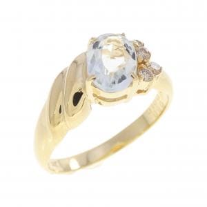 K18YG アクアマリン リング 0.60CT