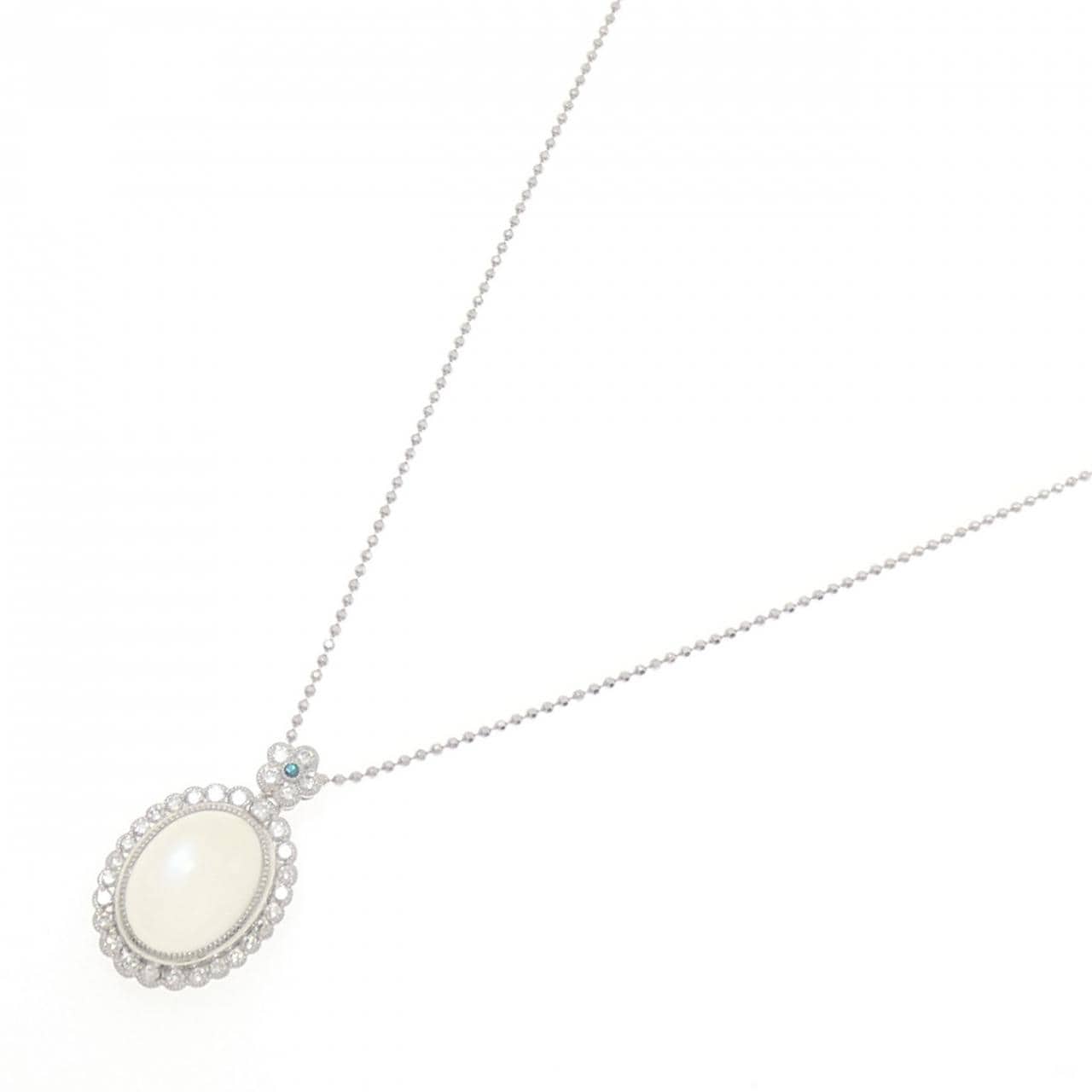 K18WG ムーンストーン ネックレス 7.77CT