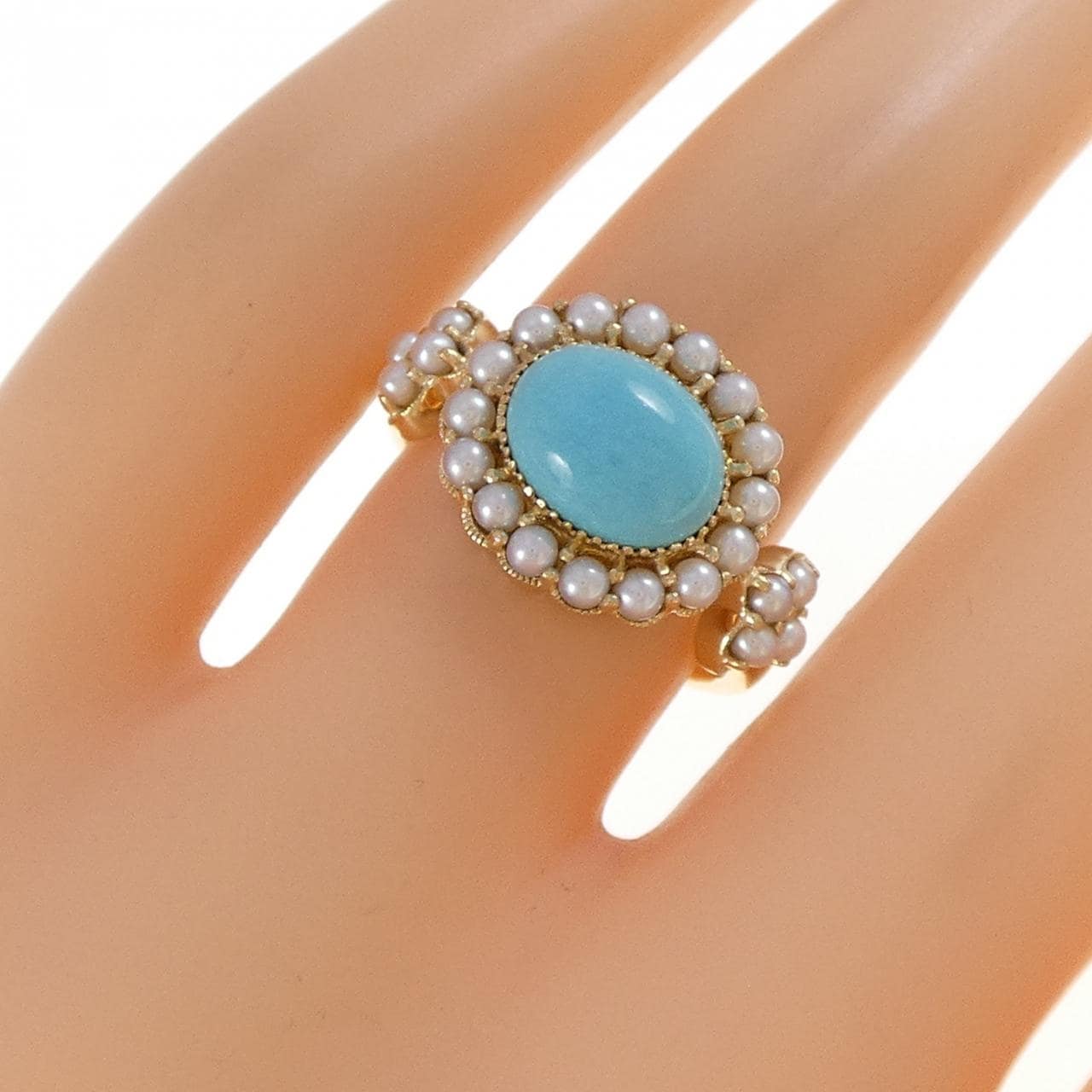 K18YG ターコイズ リング 2.1CT