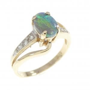 14KYG/14KWG ブラックオパール リング