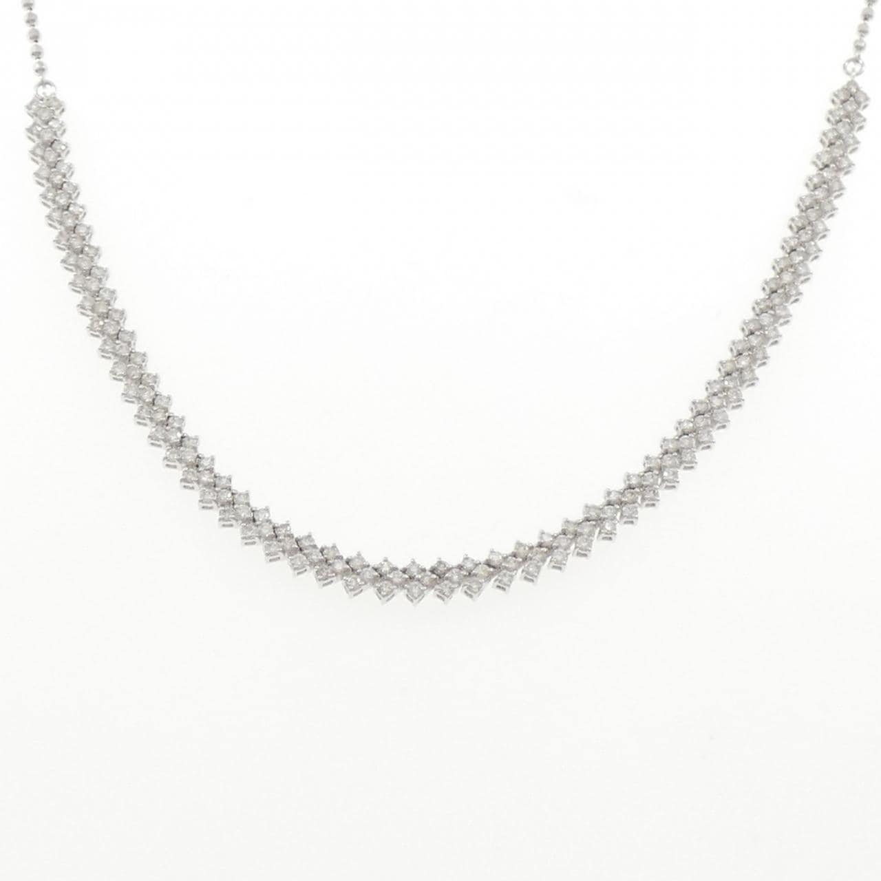 K18WG ダイヤモンド ネックレス 1.50CT