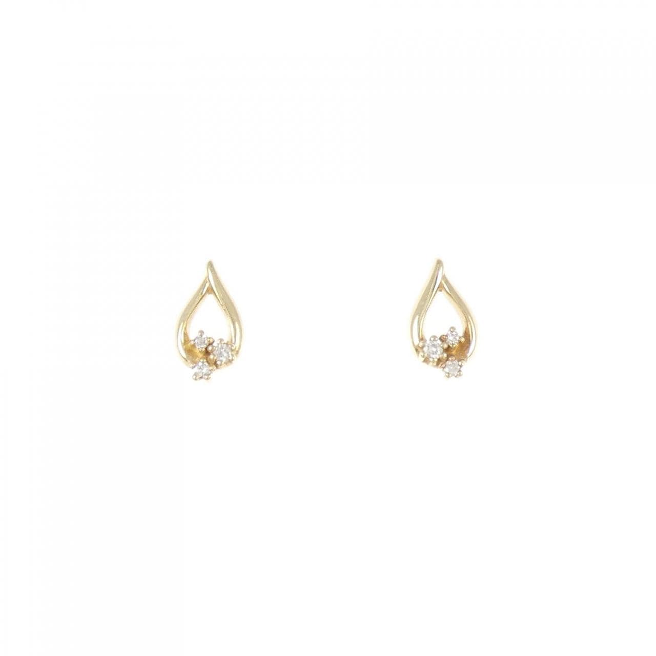 【新品】K10YG ダイヤモンド ピアス 0.04CT