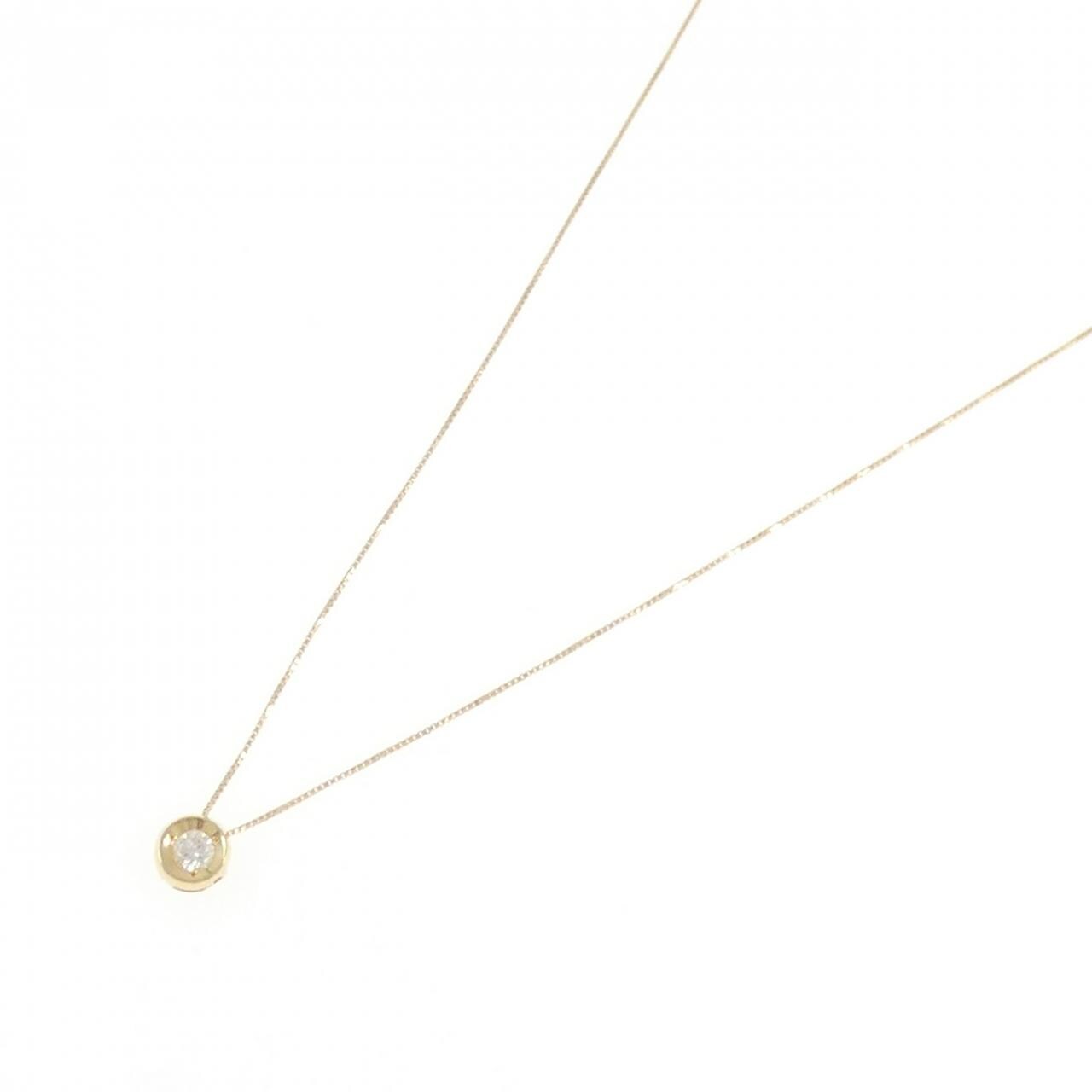 K18YG ソリティア ダイヤモンド ネックレス 0.18CT