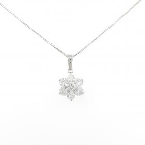 PT900/PT850 フラワー ダイヤモンド ネックレス 1.17CT