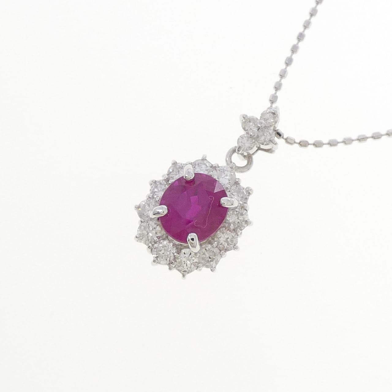 K18WG ルビー ネックレス 1.27CT