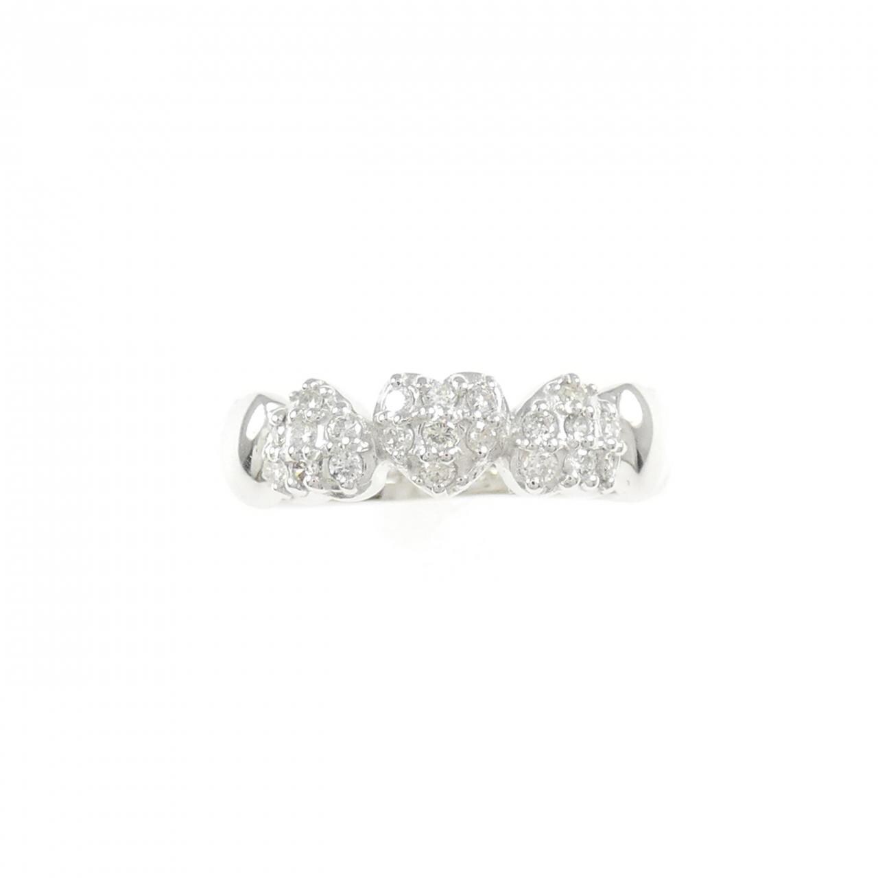 K18WG ハート ダイヤモンド リング 0.17CT