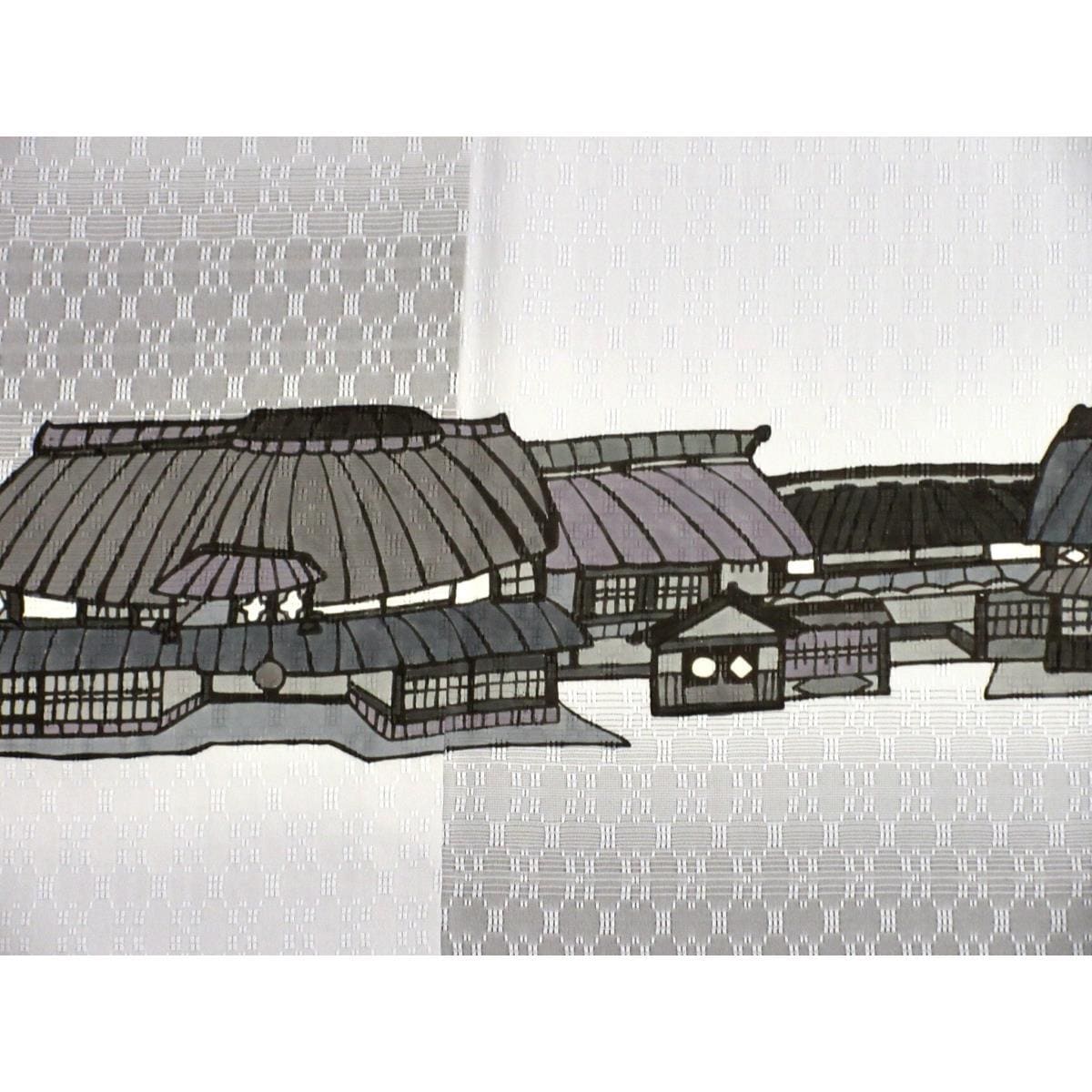 訪問着　花織　友禅加工