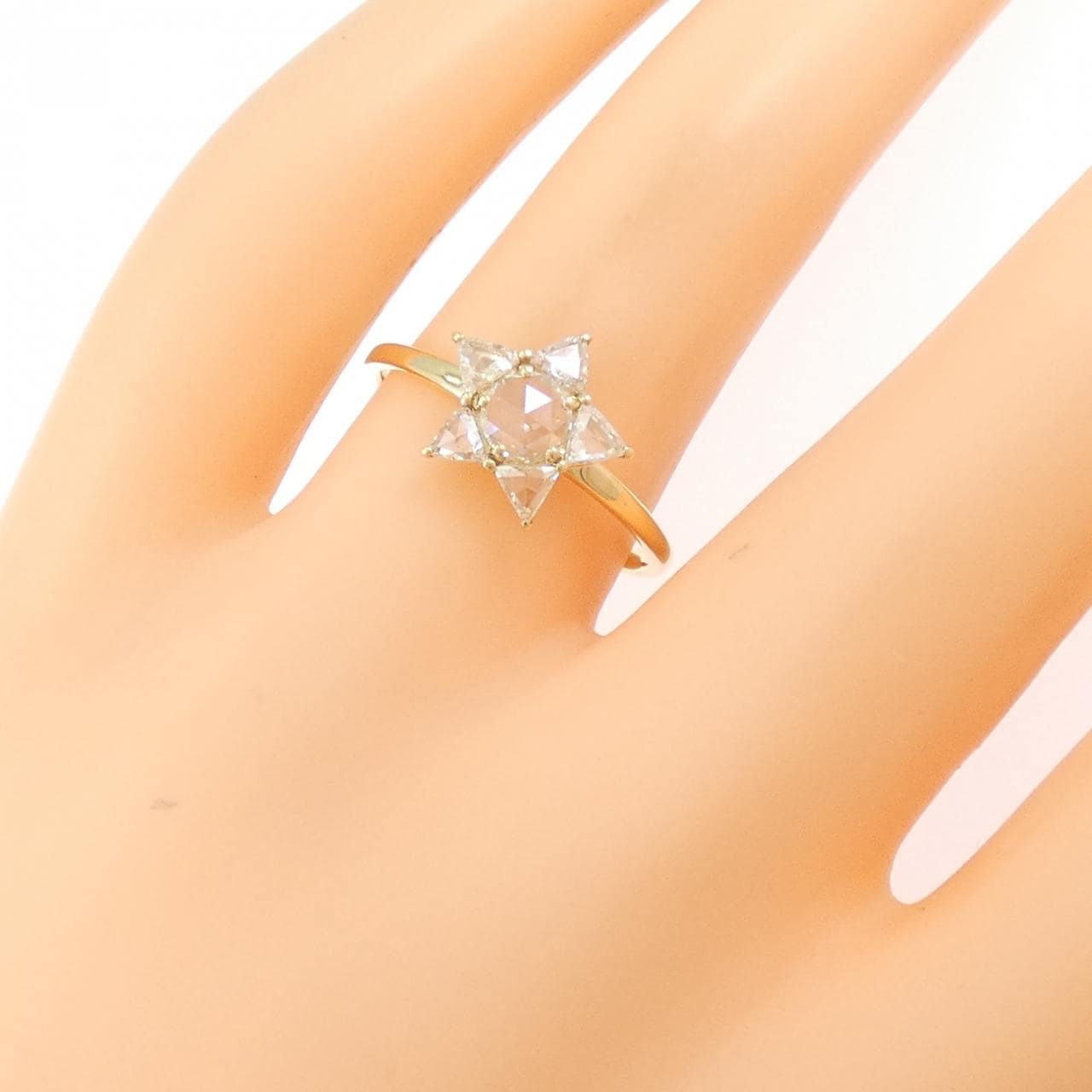 K18YG スター ダイヤモンド リング 0.59CT