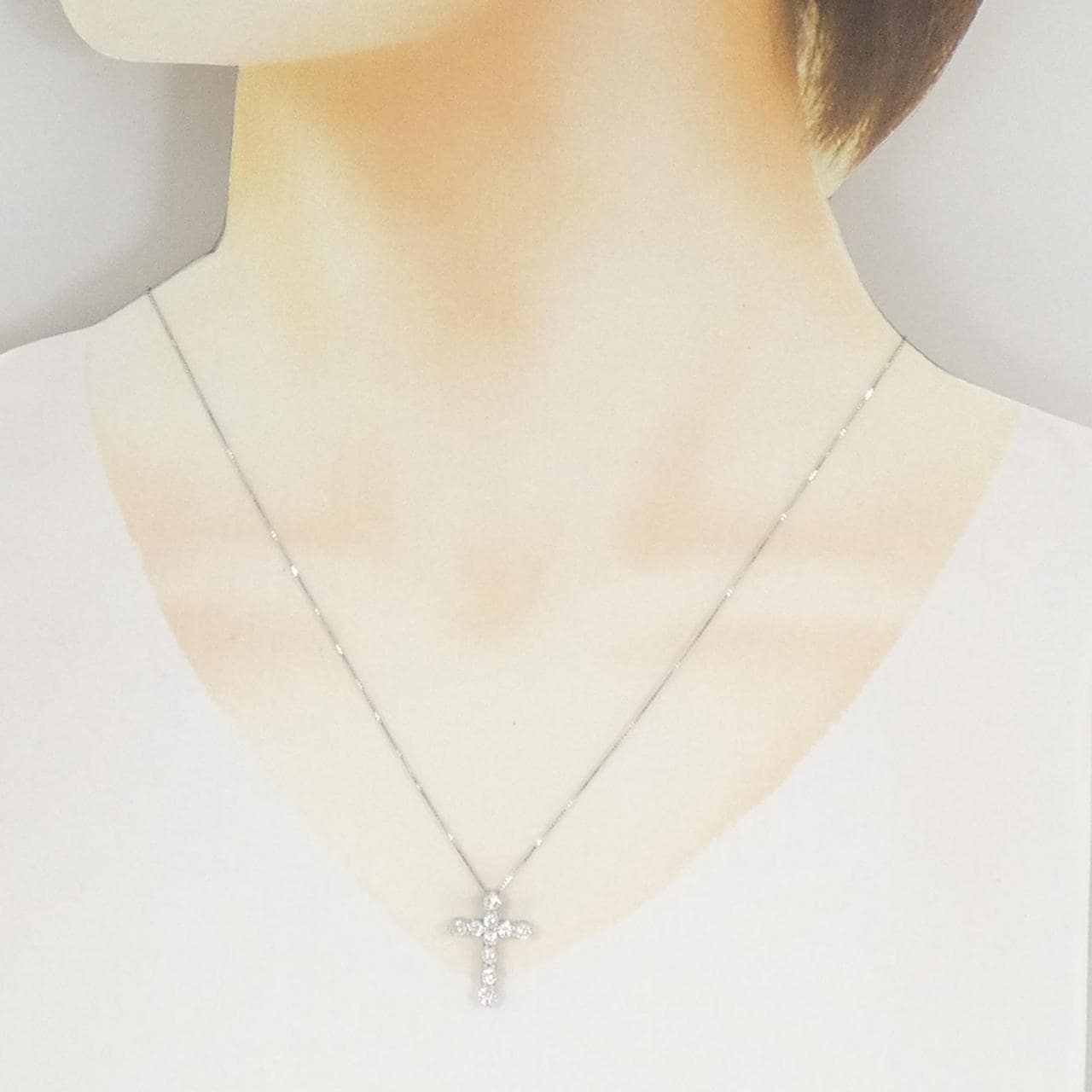PT900/PT850 クロス ダイヤモンド ネックレス 1.03CT