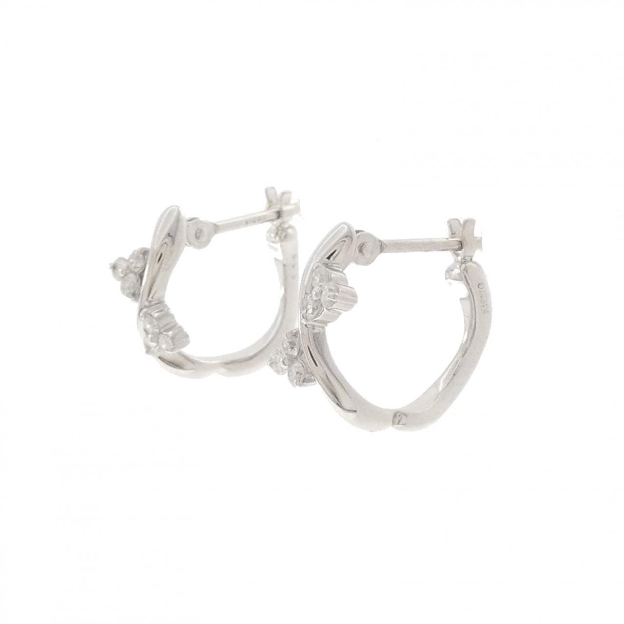 K18WG/K14WG ダイヤモンド ピアス 0.18CT