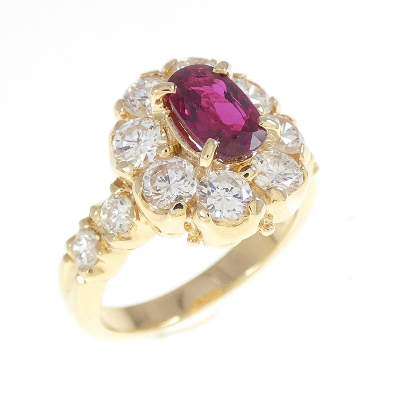 K18YG ルビー リング 0.89CT