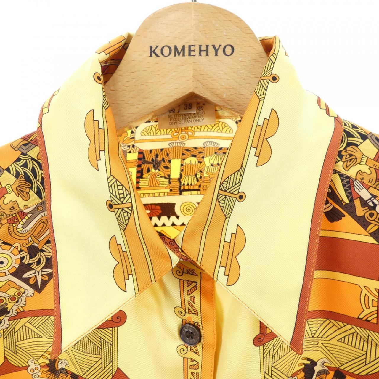 【ヴィンテージ】エルメス HERMES ASTRES ET SOLEILS ツイルレーヌ. シャツ