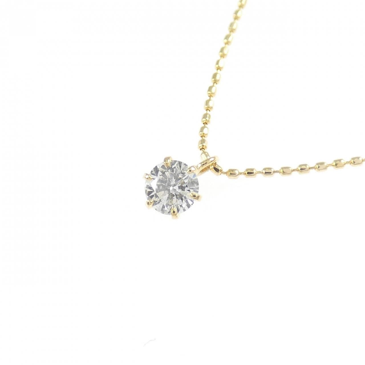 K18YG ソリティア ダイヤモンド ネックレス 0.10CT