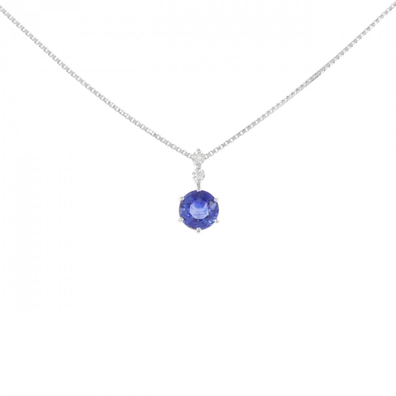 PT/K18WG Sapphire Necklace 0.748CT