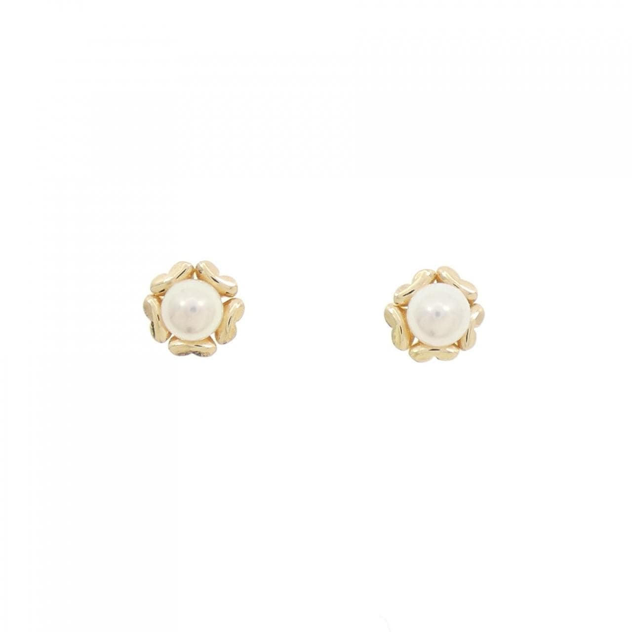 K18YG Akoya pearl earrings 4.3mm