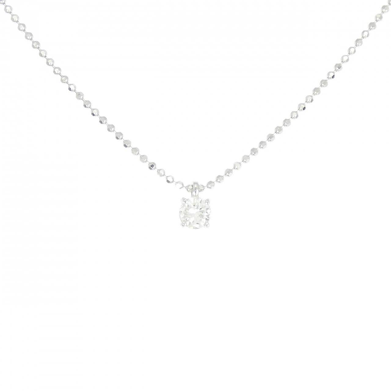 PT900/K18WG ソリティア ダイヤモンド ネックレス 0.31CT