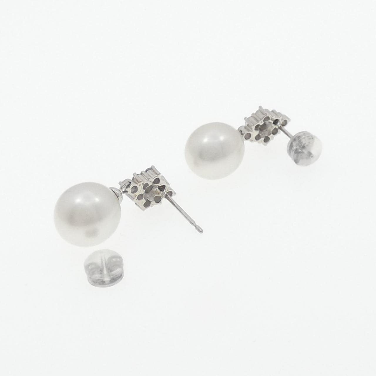 PT900 白蝶パール ピアス