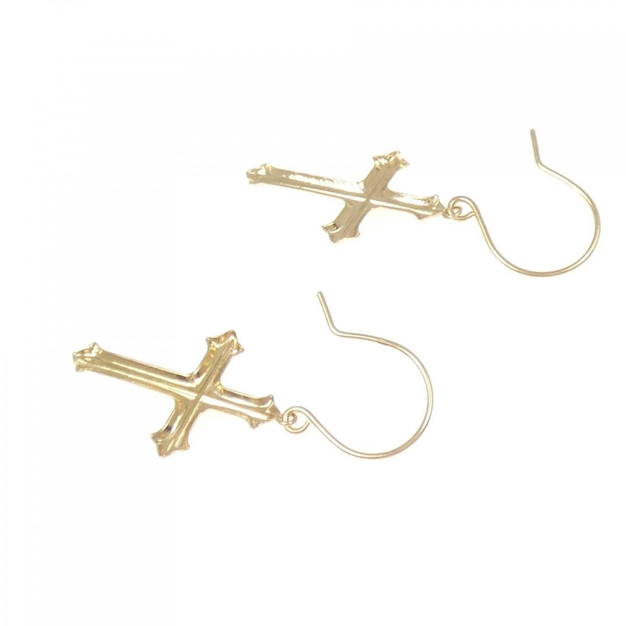 【新品】K18YG クロス ピアス