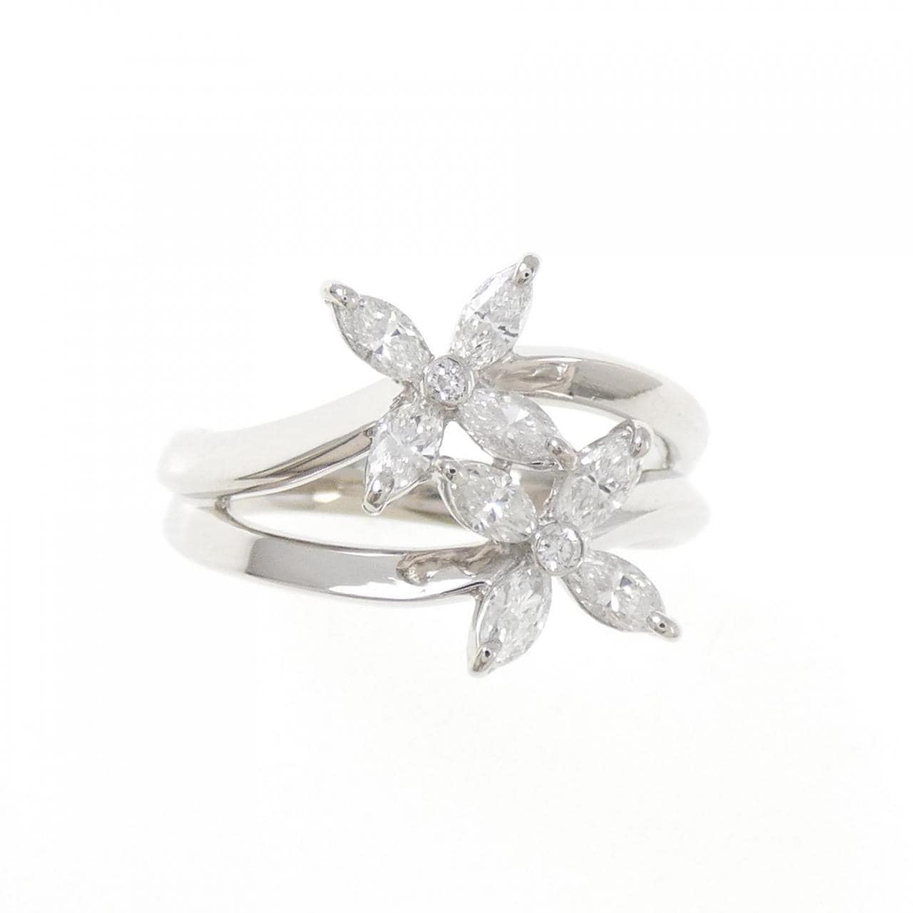PT900 フラワー ダイヤモンド リング 0.51CT