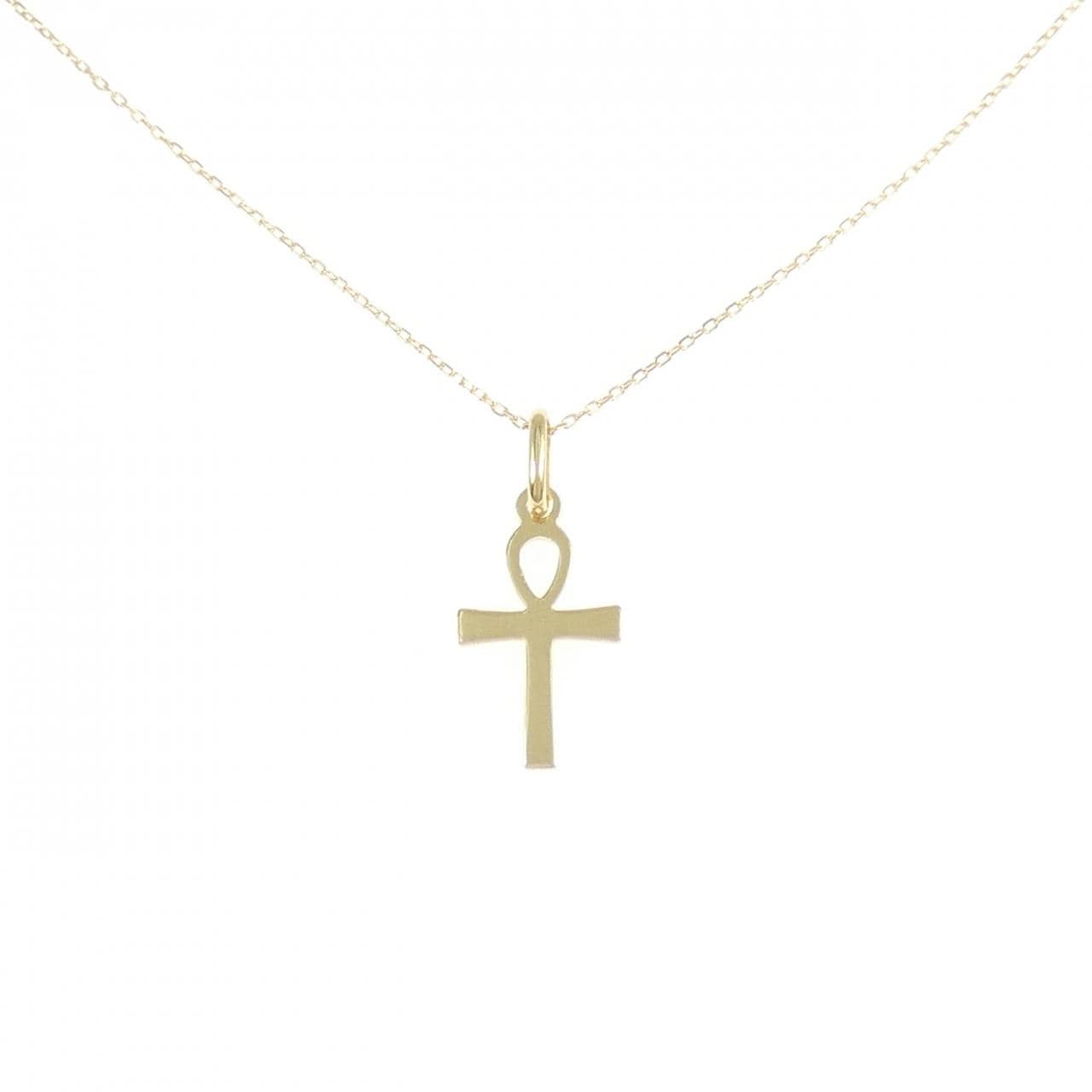 750YG/K18YG クロス ネックレス